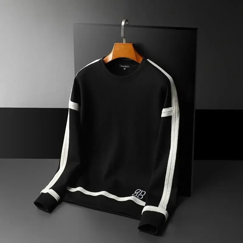 

Мужской пуловер с длинным рукавом, Повседневный свитер с круглым вырезом, с цветной вышивкой, Осень-зима 2022