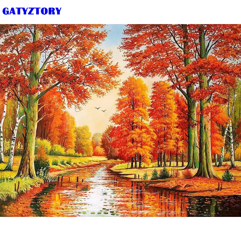 

GATYZTORY Frame Acrylic Paint By Numbers Scenery DIY Frameless 60x75cm Oil Painting By Numbers On Canvas Digital Hand Painting