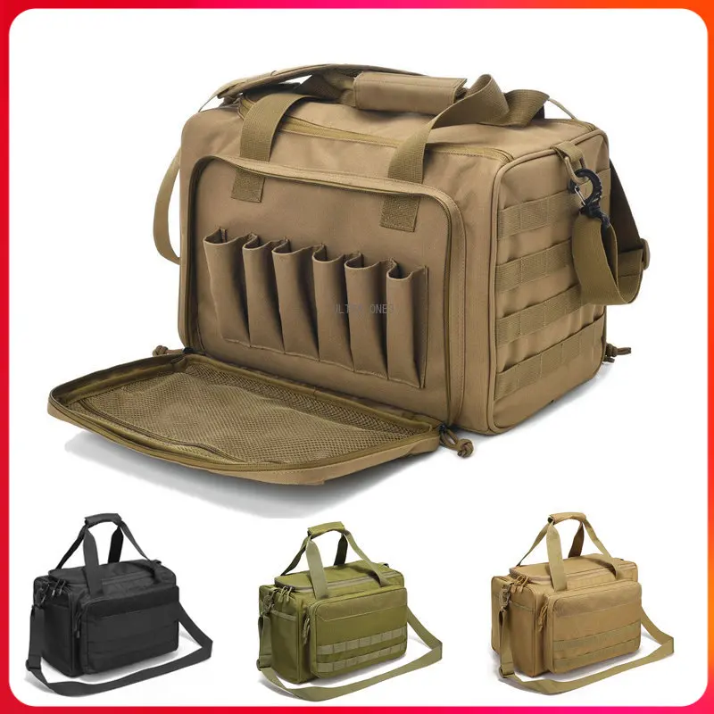 Tactical Range Bag Outdoor Hunting Military Training Shooting Molle Gun Bags Climbing Hiking Camping Large Capacity Handbag