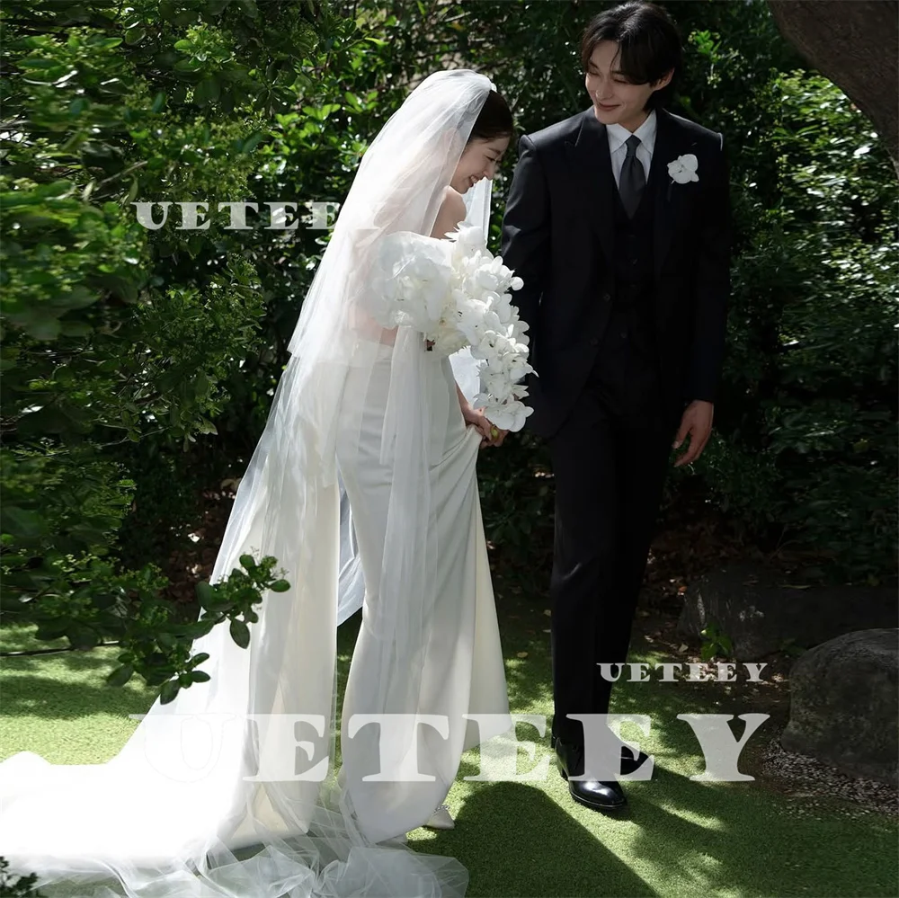 UETEEY индивидуальное корейское свадебное платье без бретелек с простыми складками