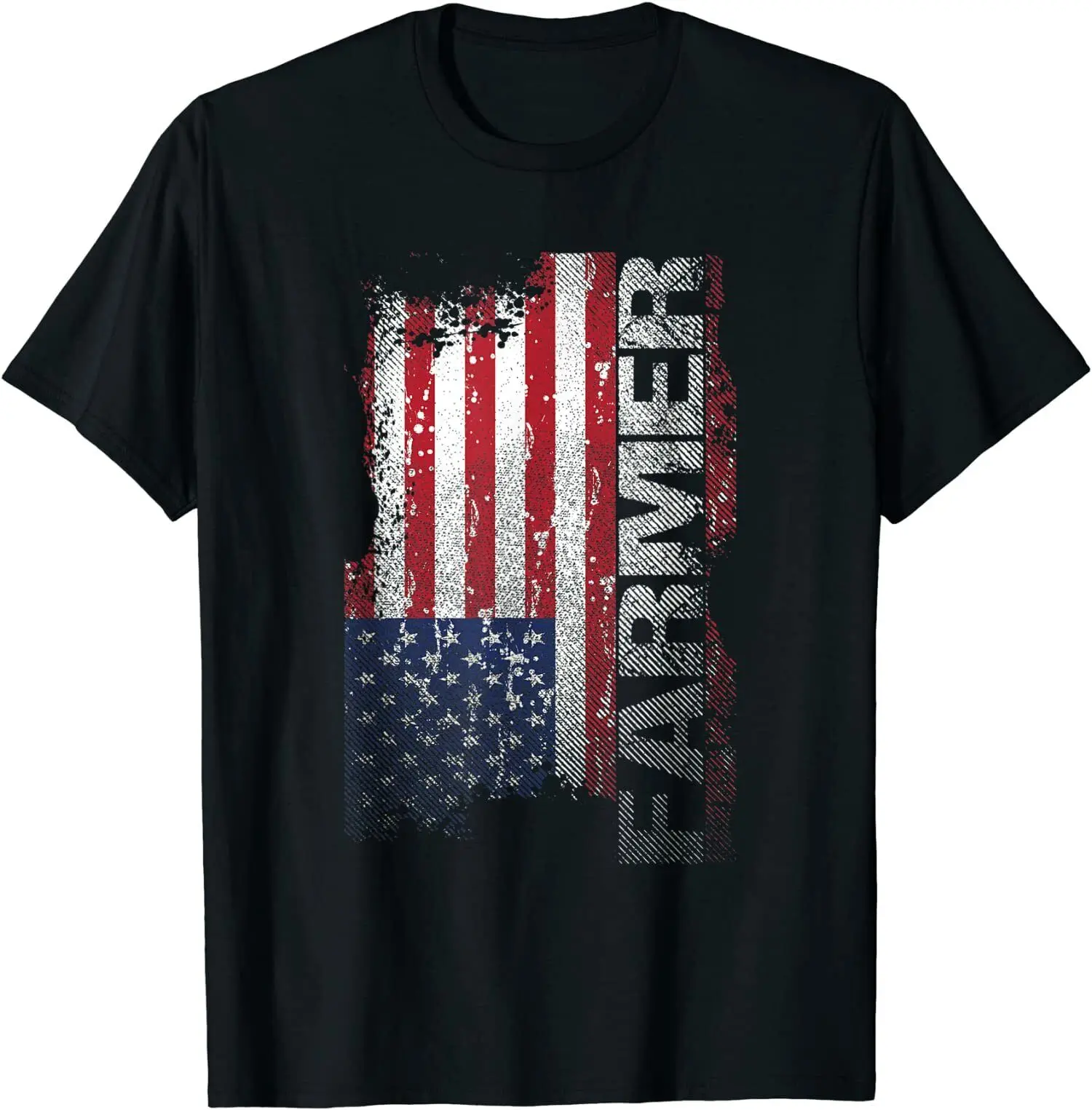 

USA Flag Farmer American Farmers Tee Pure Cotton T Shirt Men Casual Short Sleeve Tees Tops Dropshipping