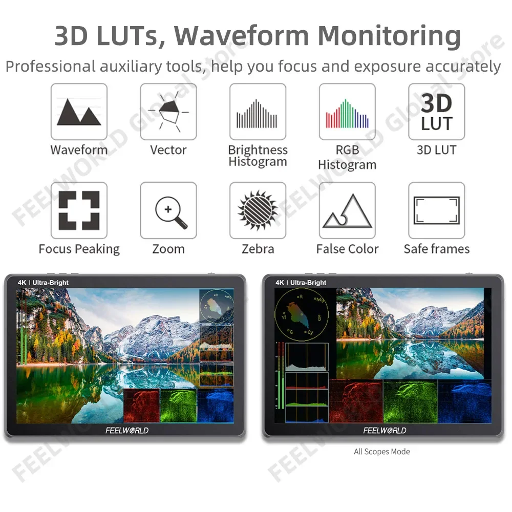 FEELWORLD 10 1-дюймовый 2000nit ультра яркий полевой монитор для камеры IPS 1920x1200 сенсорный