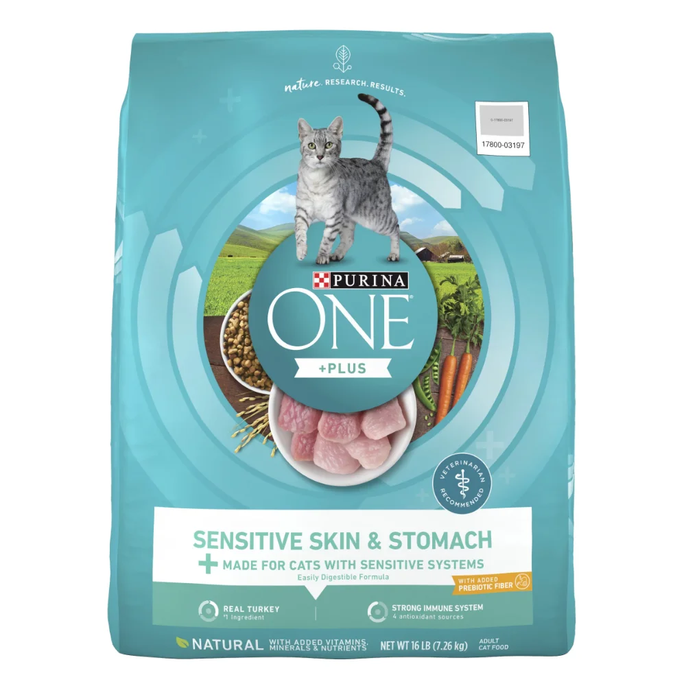

OIMG +Plus Sensitive Skin and Stomach Dry Cat Food Turkey, 16 Lb Bag