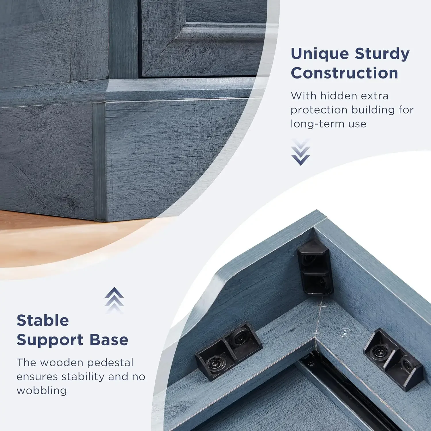 Прикроватная тумбочка для фермерского дома с зарядной станцией 24-дюймовый