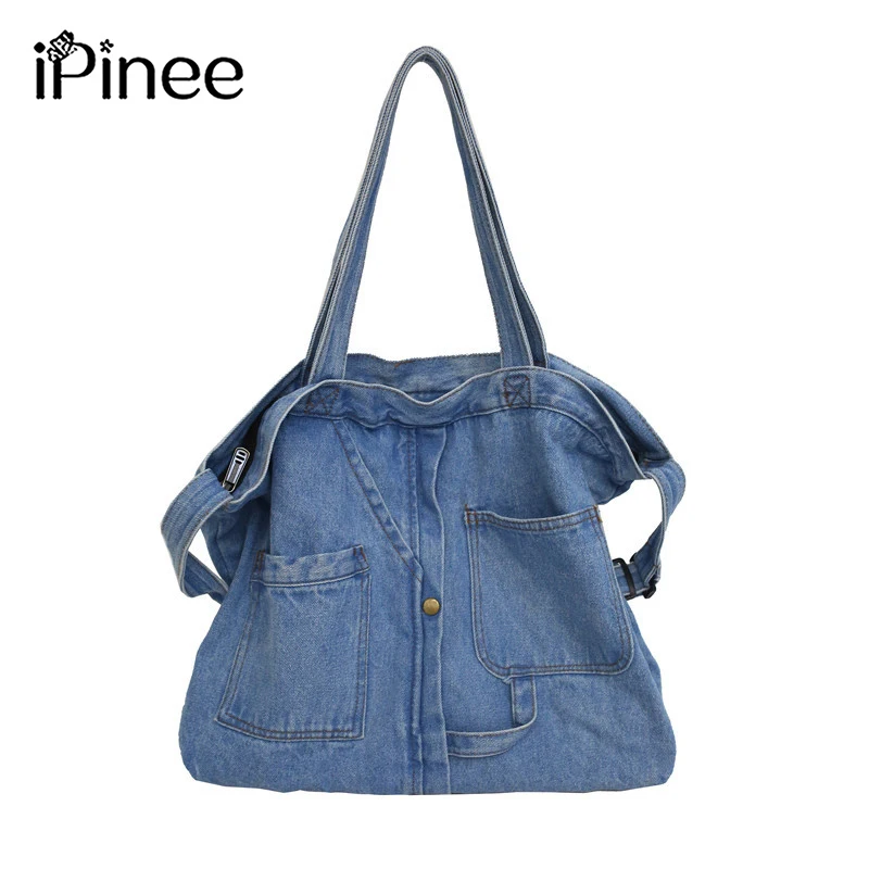 

Korean Women's Ins Internet Red Fashion Versatile Cowboy Bag Simple Large Capacity Canvas Student Class One Shoulder Crossbody