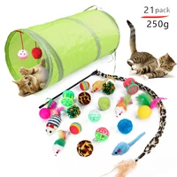 21pcs cat toys mouse shape balls chats cat channel combination kitten play tunnels pet interactive toy dog cat accessories new