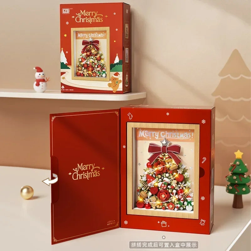 LOZ Рождественские подарки Дерево Фоторамка Строительные блоки Наборы со