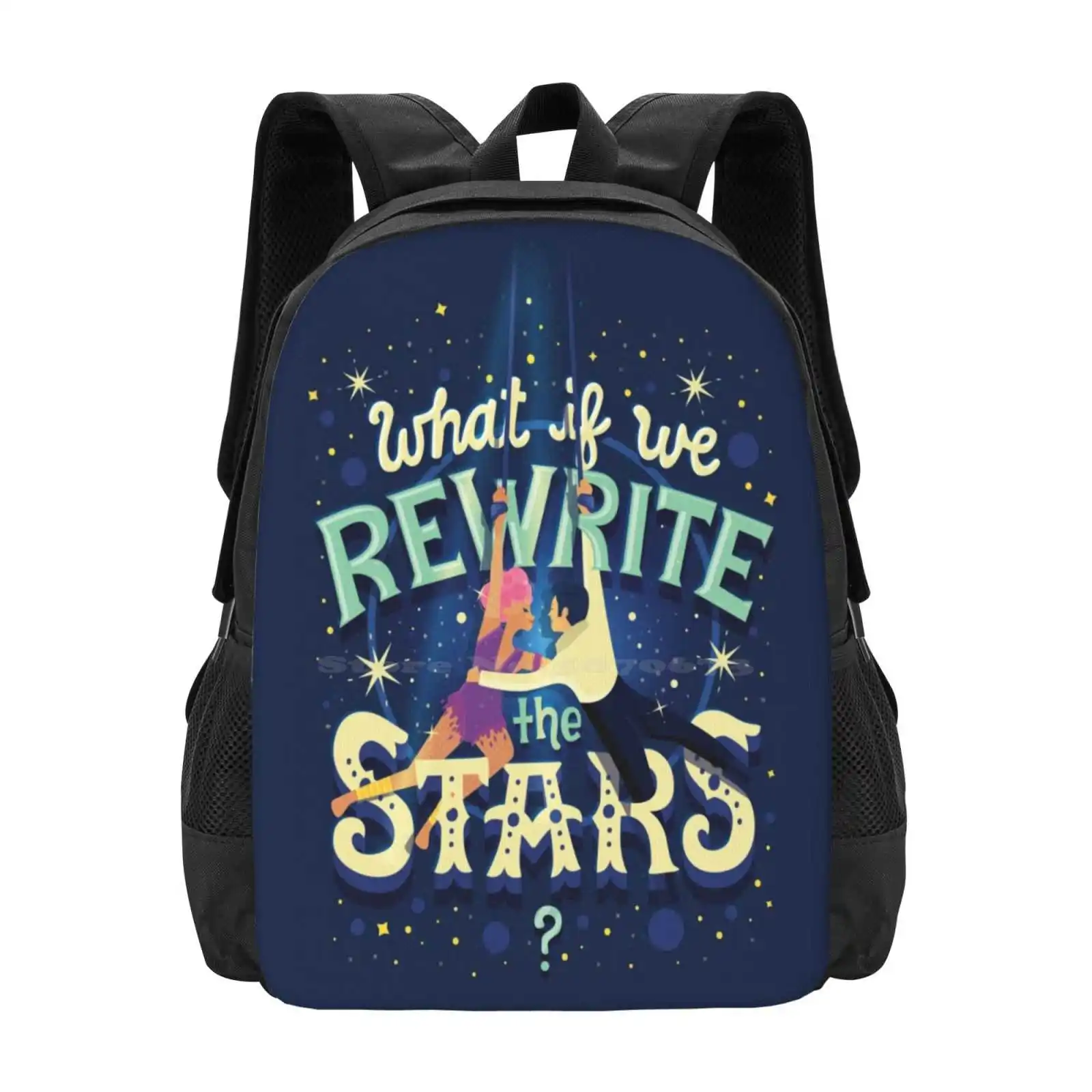 

Rewrite The Stars New Arrivals Unisex Bags Student Bag Backpack Typography Lyric Quote Musical Stars Night Lettering