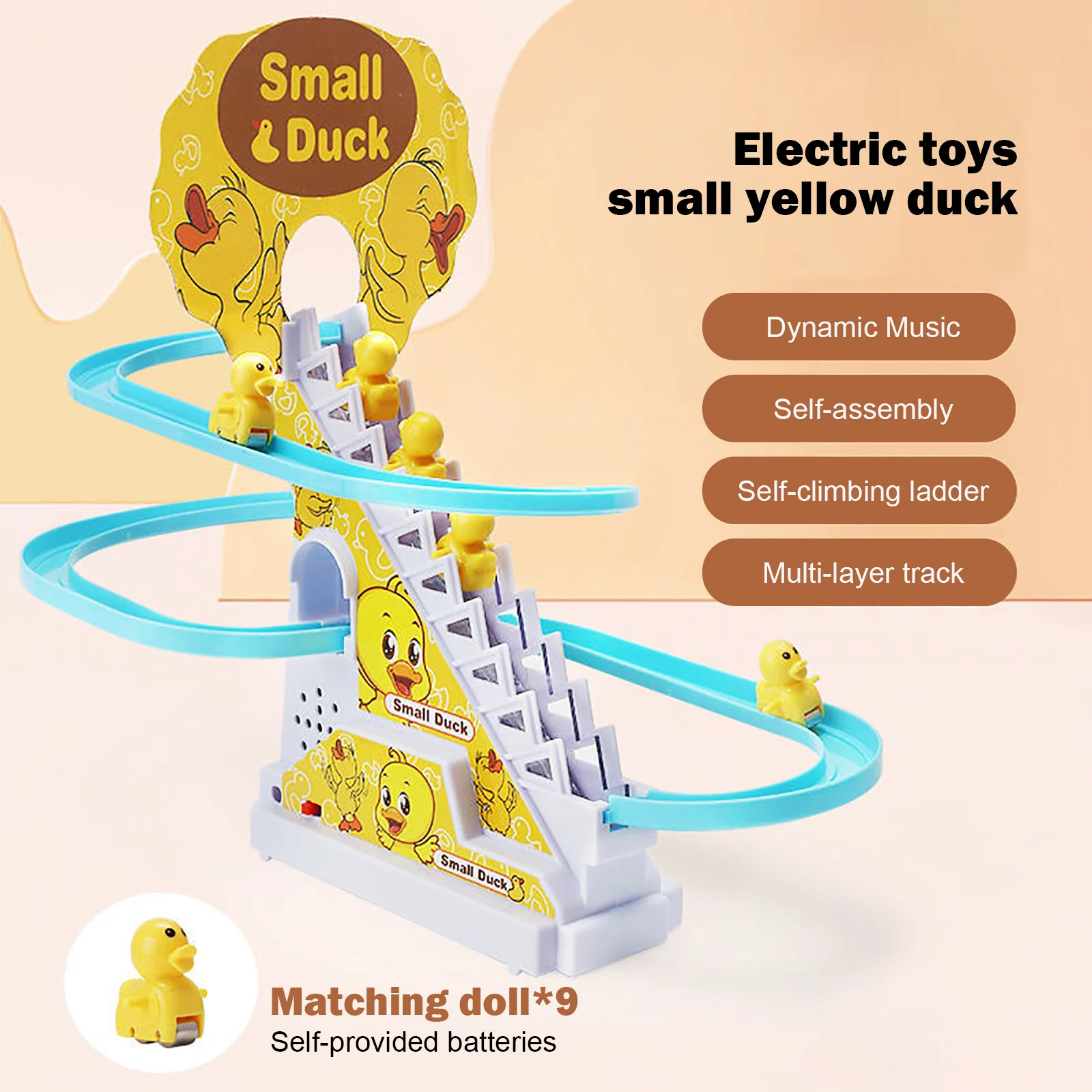 

Novelty Funny Duck Pig Penguin Slide Electric Railcar Music Dinosaur Climbing Stairs Educational Toys for Children Puzzle Toys