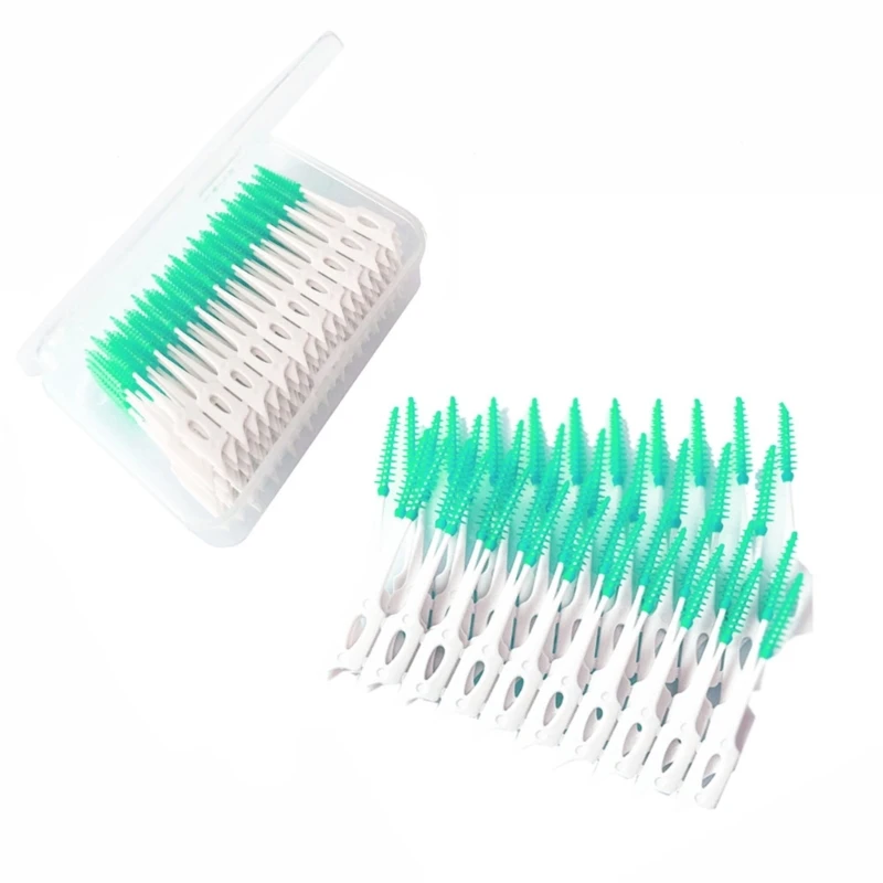 

Interdental Brush Toothpick Dental Tooth Flossing Oral Dental Double-Head Braces Brush 160 Count Small Gaps