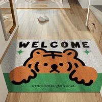 creative cute tiger printing entrance door silk loop mat carpet doormat dust entrance door non slip mat home door foot pad rug