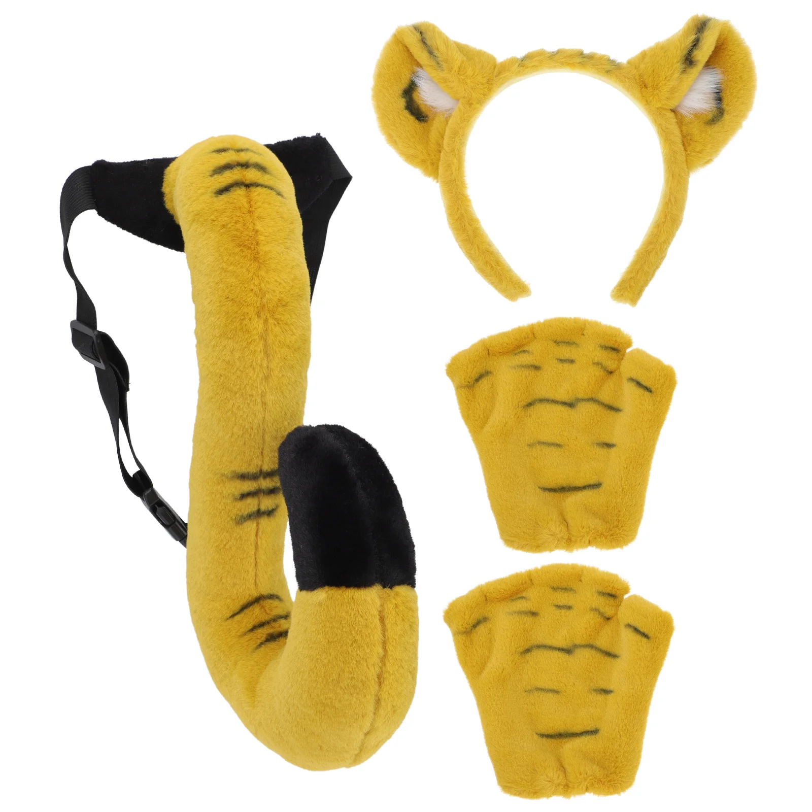 Детские варежки с тигром повязка на голову комплект головной убор для косплея