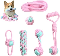 dog rope toys set for puppy teething and small dog interactive playcute pink6 packwashablenon toxicfor pet tug of war game