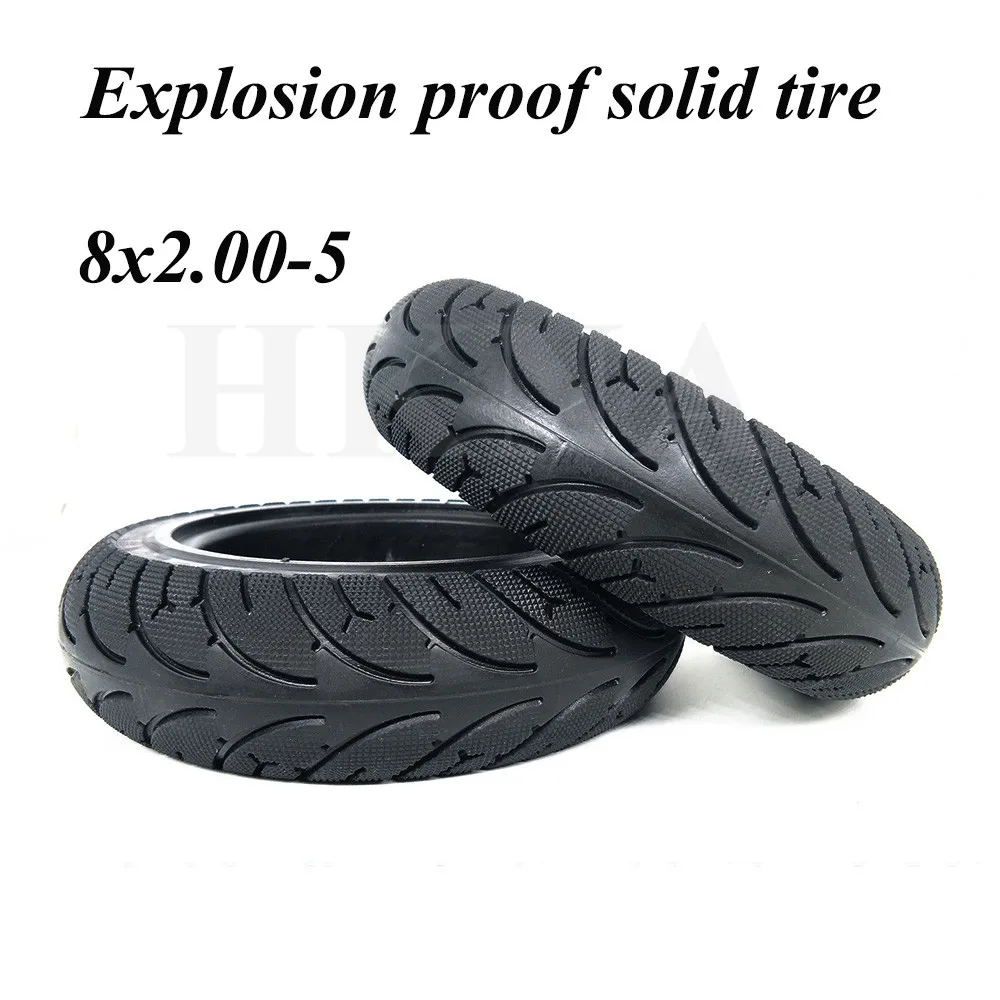 

8x2.00-5 Solid Tire for Electric Scooter Folding Bicycle Explosion-proof Non-Pneumatic Tyre Accessories