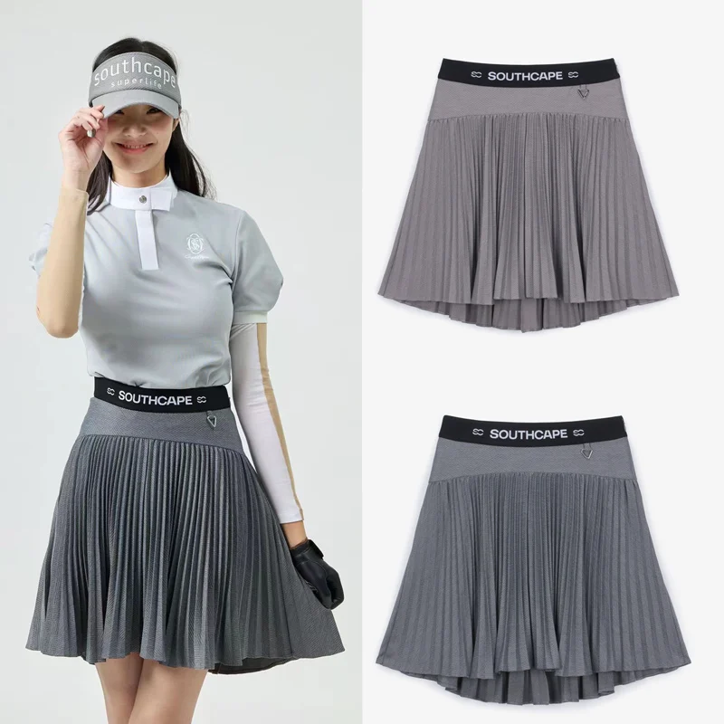 

SOUTHCAPE Korea original golf dress women's skirt fashion Joker umbrella skirt pleated skirt with college style.