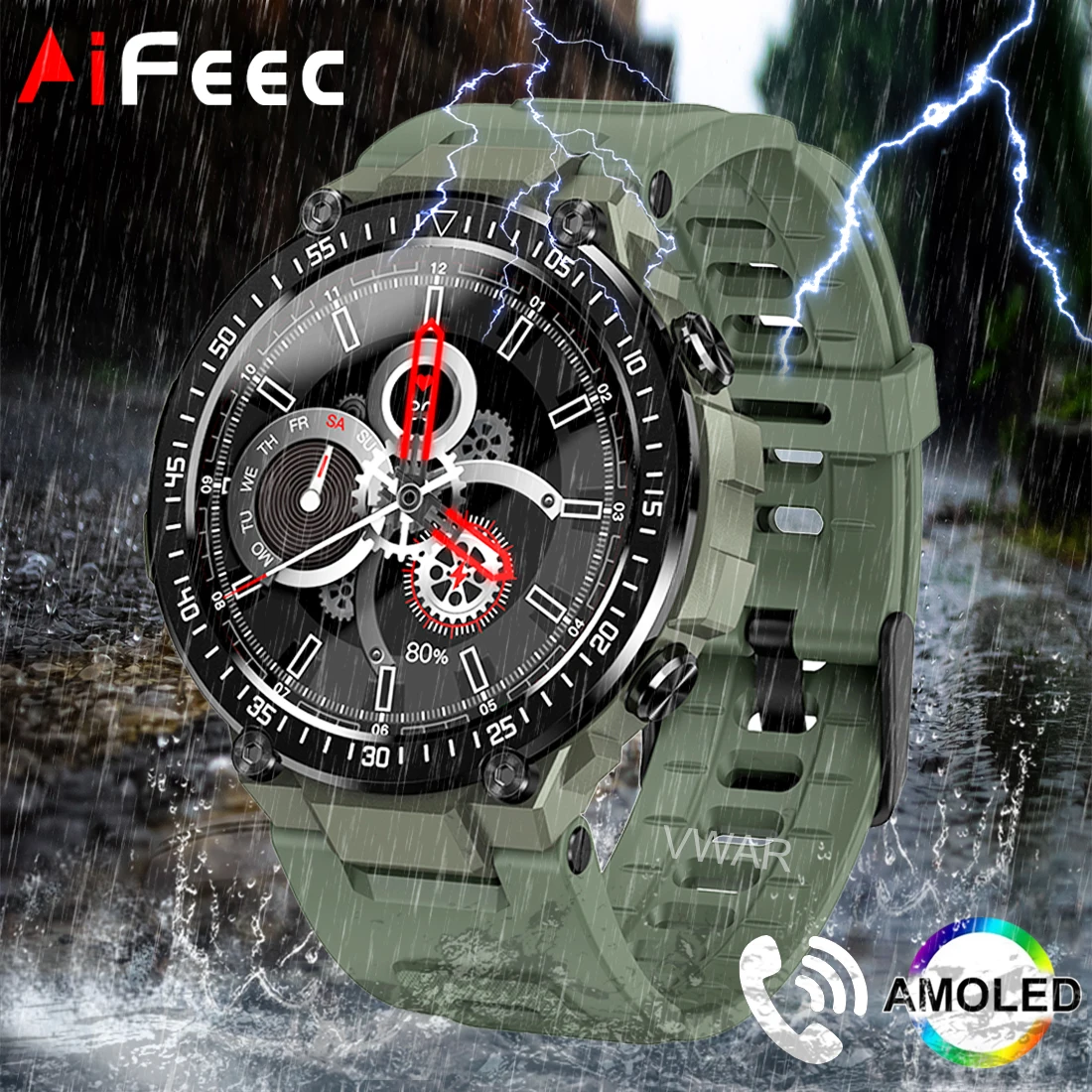 

2022 NEW Tactical Smart Watch Men AMOLED Display Bluetooth Call Long Battery Life 5 ATM Waterproof Smartwatch For Xiaomi Huawei
