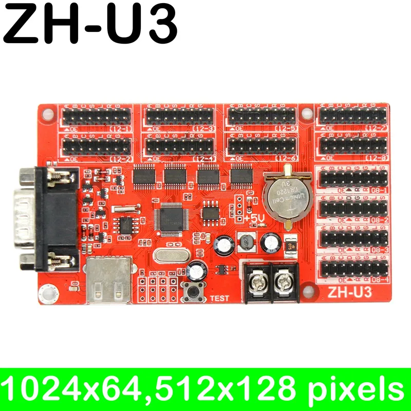 

ZH-U3 USB / U-disk + Rs232 Port Led Controller 1024*64,512*128 Pixels P10 P13.33 P16 F3.75 Led Moving Message Sign Board Panel