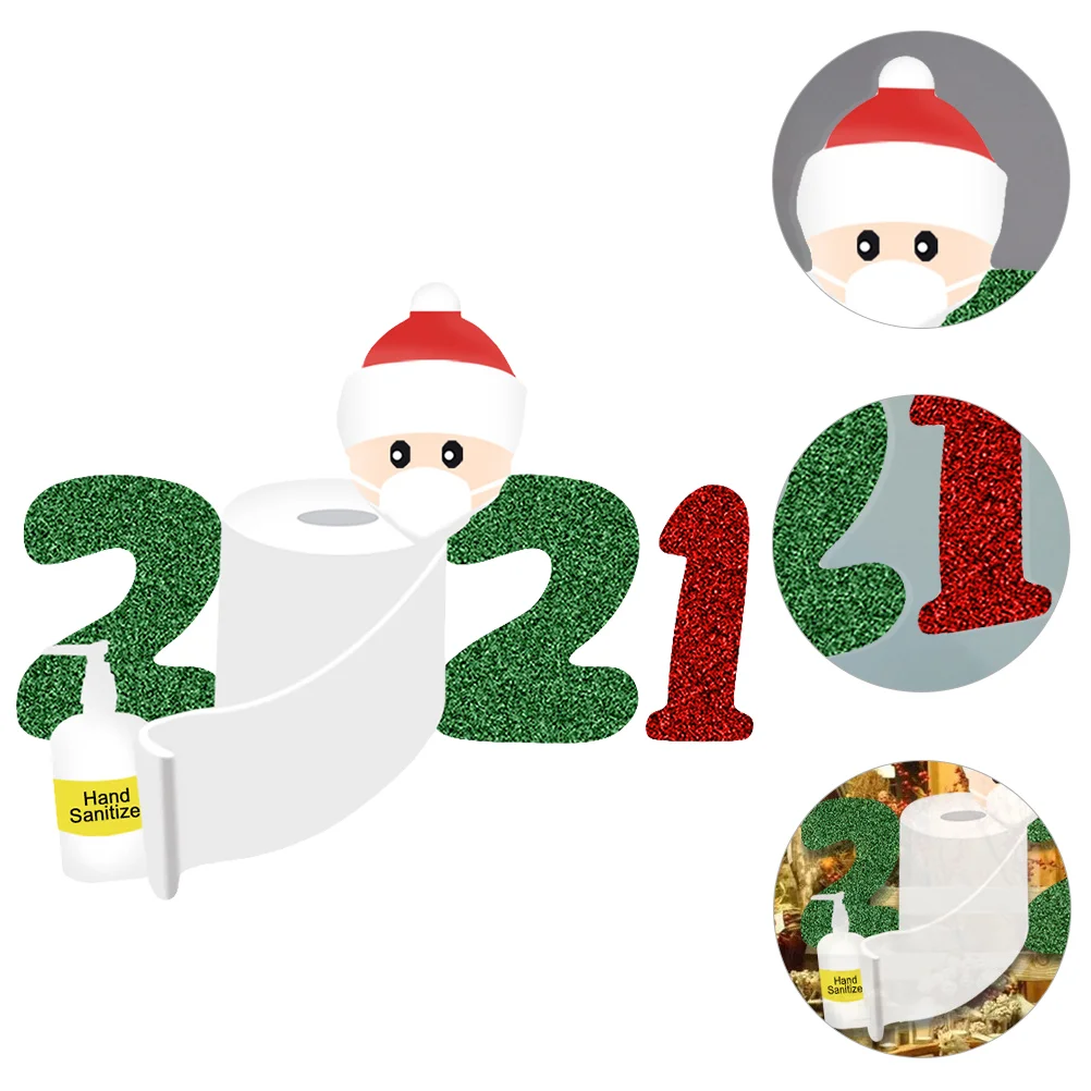 

Christmas Sticker Window Decorationwallholiday Cling Year New Decorative Door Decal Stickers Personalized Toilet Paper Ornament