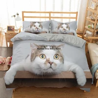 home textiles 23 pcs funny cat printing duvet cover king size double bedding set queen cute pattern quilt cover with pillowcase