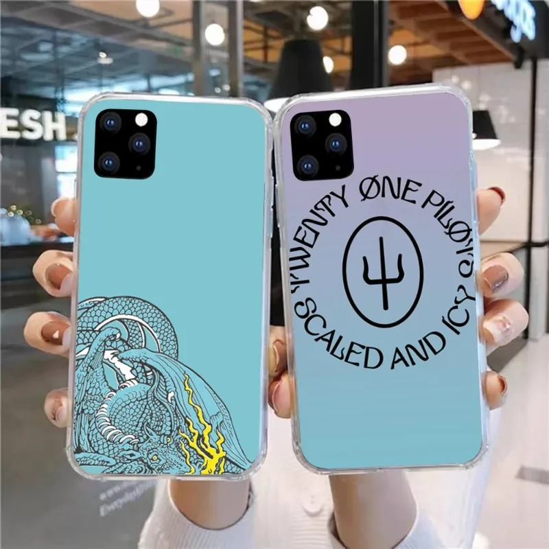 Scaled Icy Twenty One Pilots Phone Case For Huawei P50 P40 P30 Pro Mate 40 30 Pro Nova 8 8i Y7P Honor Transparent Phone Cover