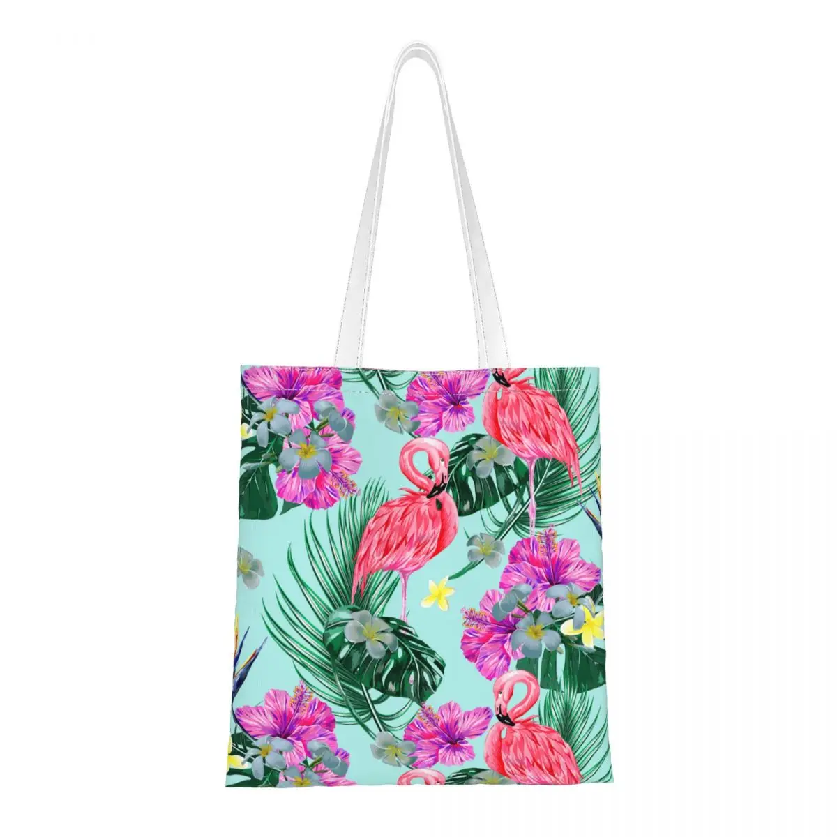 

Flamingo Moltre Cactus Tropical Plant Eudocimus Ruber Flower Shoulder Bags Female Harajuku Shopping Bag Large Capacity Handbag