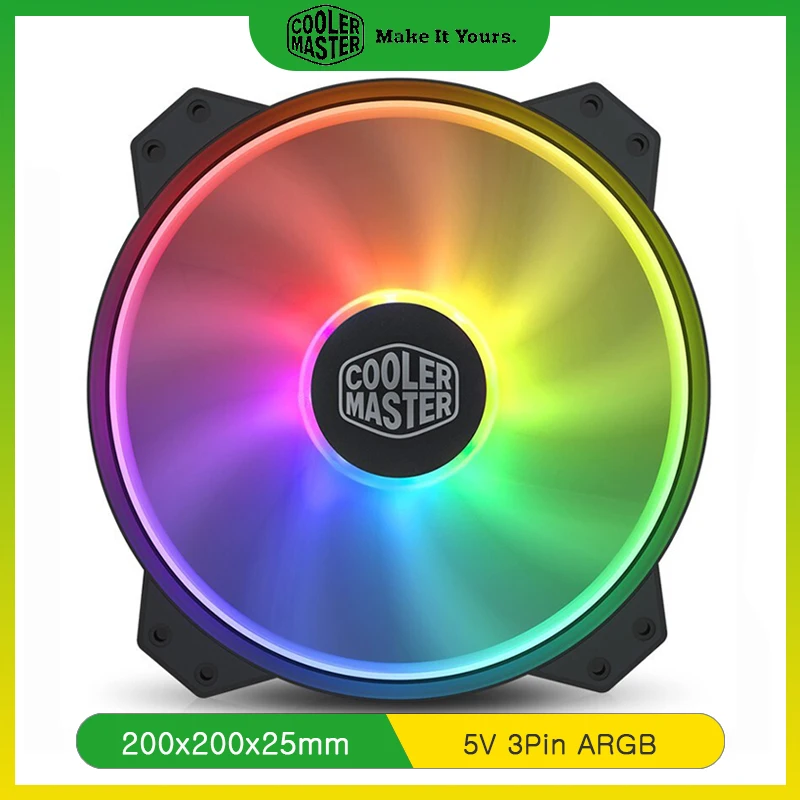 Master Mf200 Argb 20cm 5v 3pin Computer Case Cooling Fan Pc Rgb 800rpm Silent Fan Cpu Water Cooler Case Fans