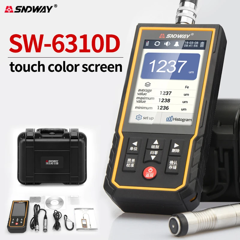 

SNDWAY Paint Film Thickness Gauge SW-6310D Industrial/Used Car Dual-use 0-1700um Data Storage PC Analysis High Precision Tester