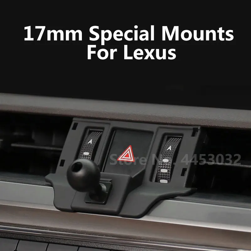 

17mm Car Phone Holder Mounts For Lexus ES UX LS RX 570 NX CT Fixed Bracket GPS Supporting Base Accessories