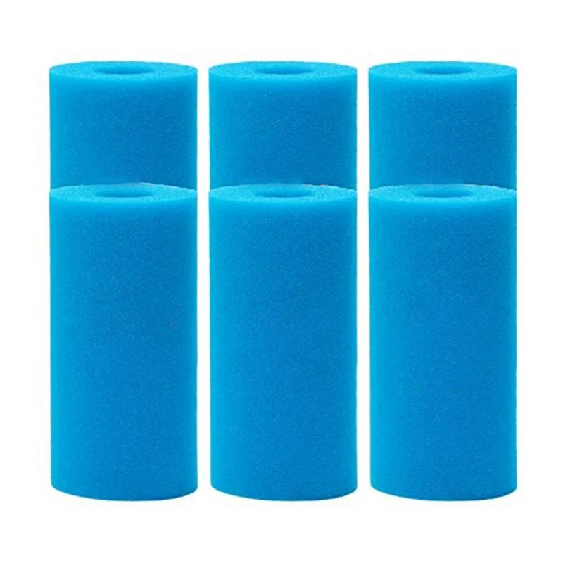 

6Pcs Pool Filter Sponge,Pool Filter Cartridge,Type A Reusable Washable Filter Sponge,Sponge Filter Cartridge For Intex A