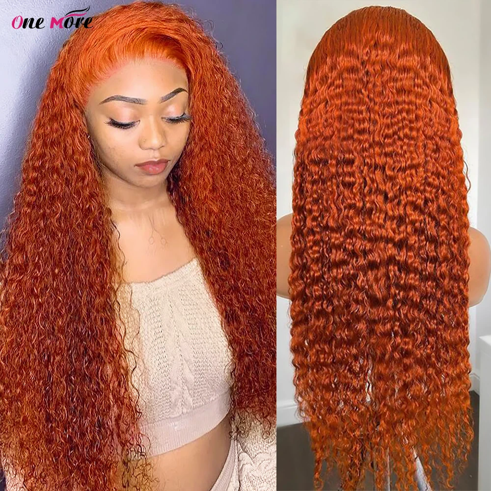 Orange Ginger Lace Front Wig Kinky Curly Human Hair Wig 13x4 Lace Front Human Hair Wigs 180 Density Ginger Curly Wig Closure Wig