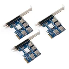 Адаптер PCI-E-USB 3 шт., 4-портовый переходник PCI-E X1 на USB 3,0, плата расширения, аксессуары для майнинга