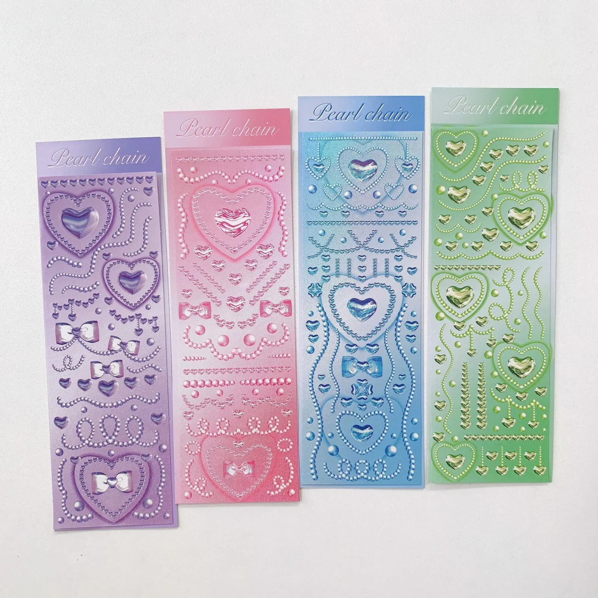 

1Pc Cute Pearl Heart Bow Sticker DIY Scrapbooking Happy Planning Photo Album Deco Stickers Cute Korean Stationery Christmas Gift