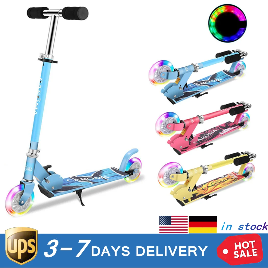 

Kids Adjustable Height Kick Scooter PU Flashing Wheels ABEC-5 Bearing