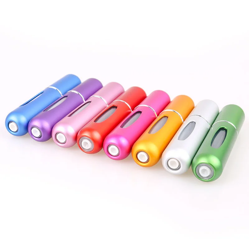 

5ml Portable Refillable Aluminum Atomizer Bottle Refill Perfume Spray Bottle Cosmetic Container For Travel 10/20/30/50pcs Mini