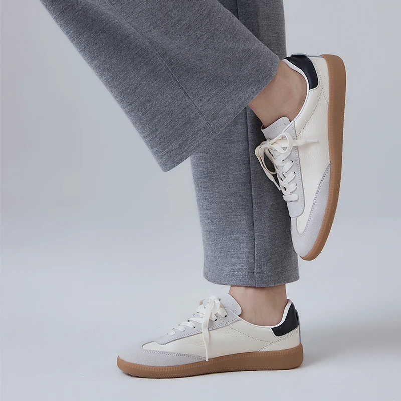 Women's Genuine Leather Shoes New Fashion Comfortable Casual Retro Running German Training Sneaker 3048