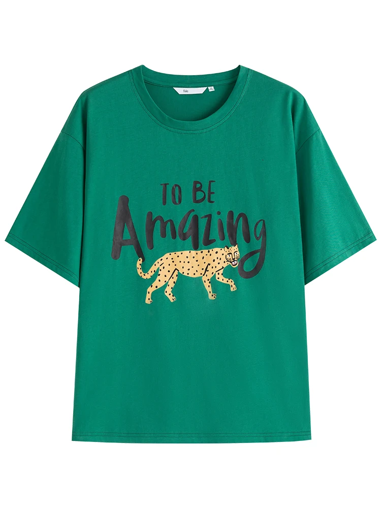 Женская Офисная футболка FSLE из 100% хлопка милая крутая зеленая и серая женский