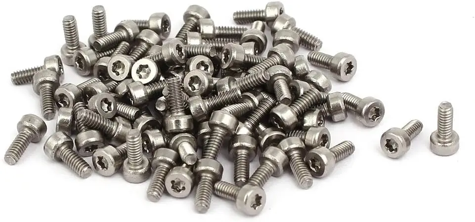 

M2x5mm Thread T6 Torx Drive 304 Stainless Steel Torx Socket Head Cap Screw 80pcs