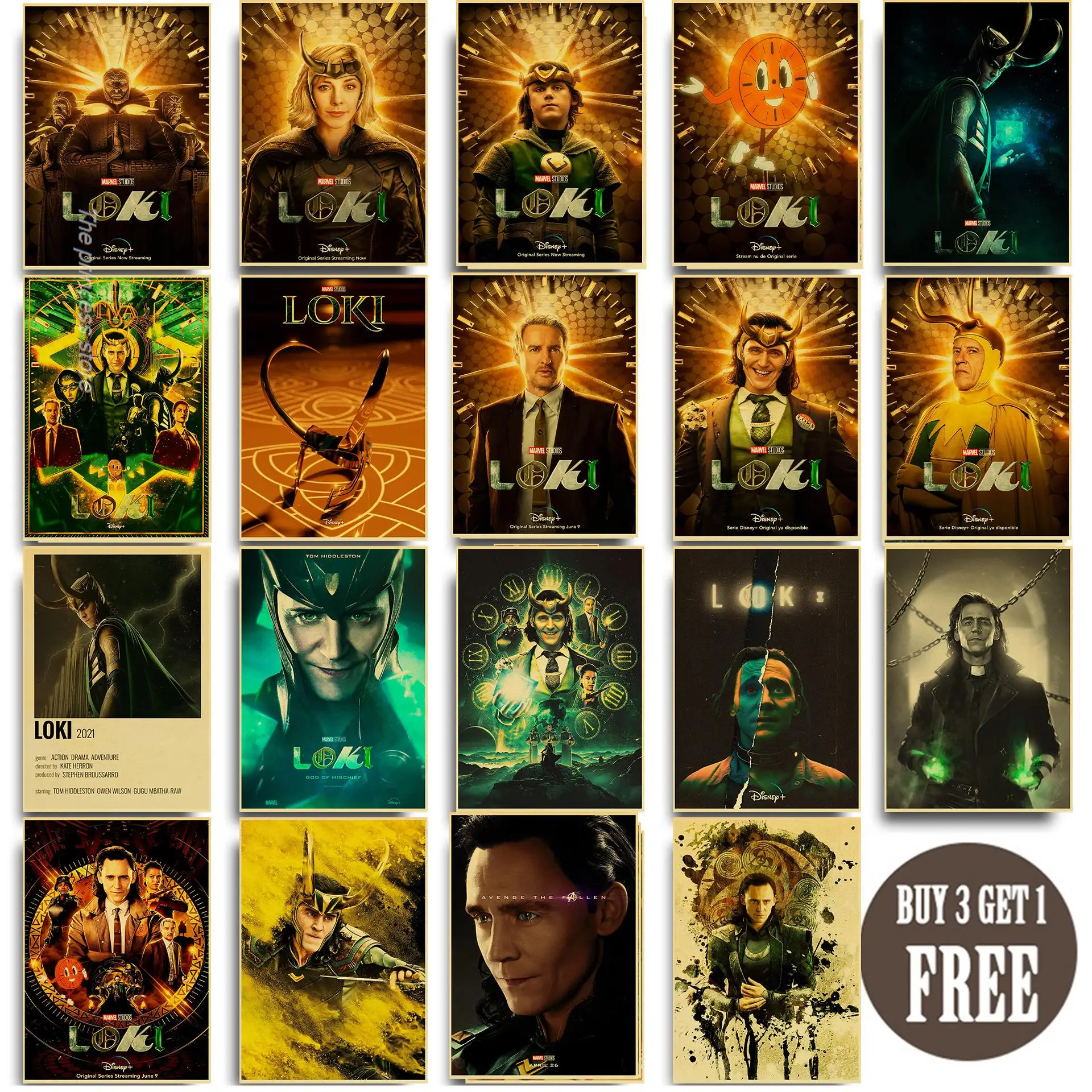 Ретро постер Marvel Tv Play Loki картина супергероев картины для гостиной искусство на