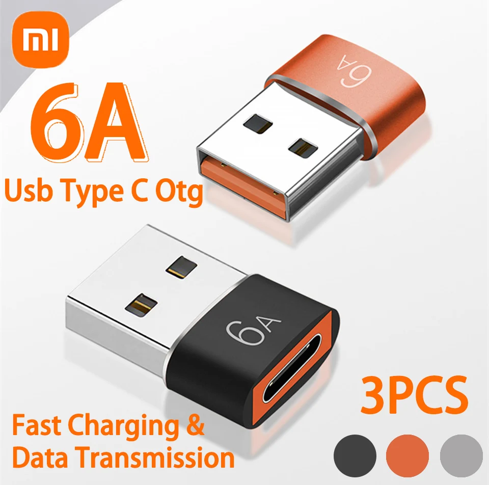 Переходник 6A Otg Type C на Usb A конвертер Tipoc соединительный кабель для Xiaomi 12 11 Samsung S22