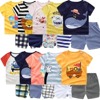 baby short sleeved sets kids t shirt shorts cartoon dinosaur lion cotton casual sports summer childrens clothing 9m 4 years old