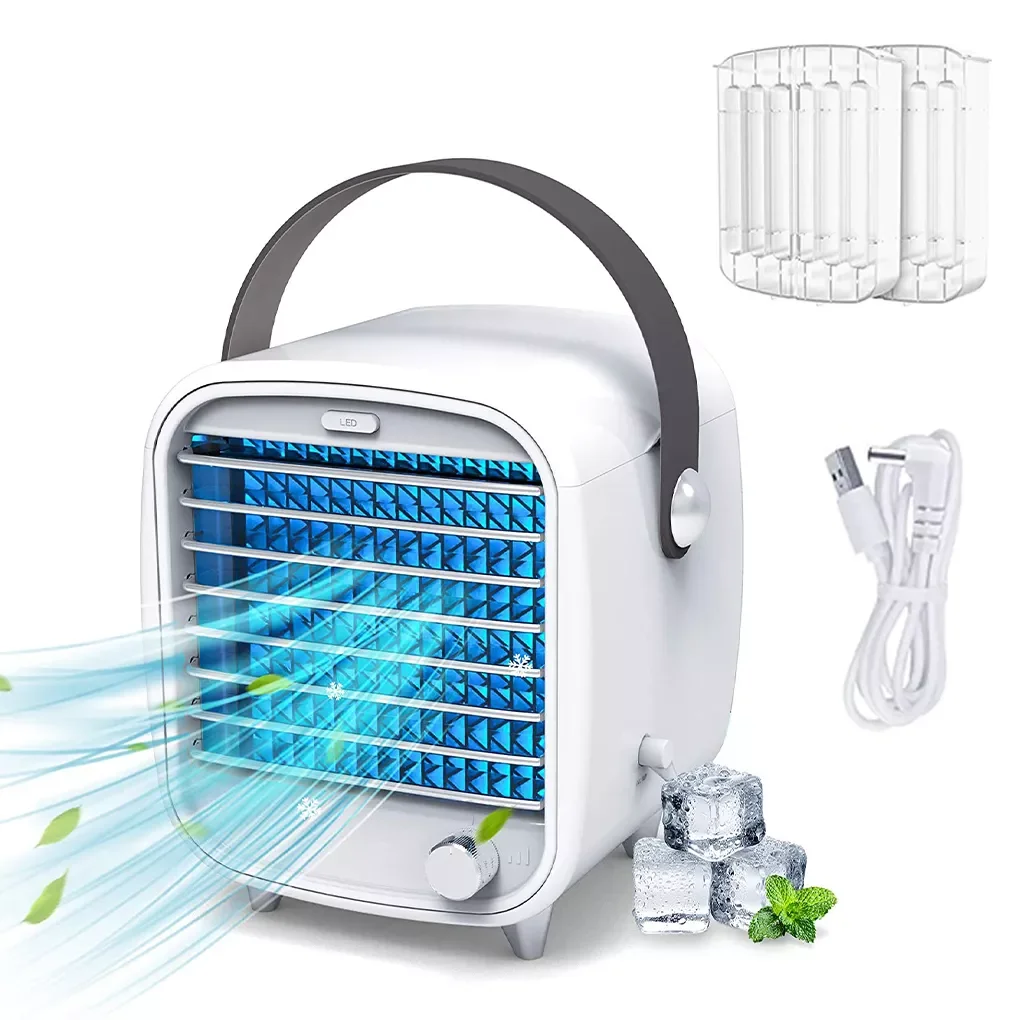 

Уличный летний USB-кондиционер для пикника, охлаждающий вентилятор 200 мл, регулируемый на 180 °, портативный Перезаряжаемый для дома и офиса