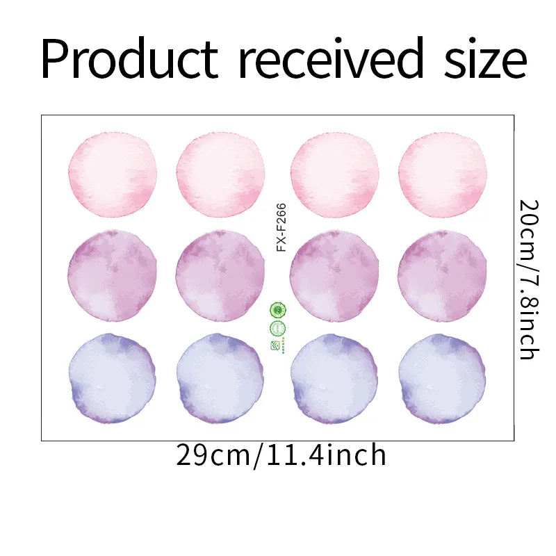 Мультяшные фиолетовые и розовые наклейки в горошек для гостиной детской комнаты