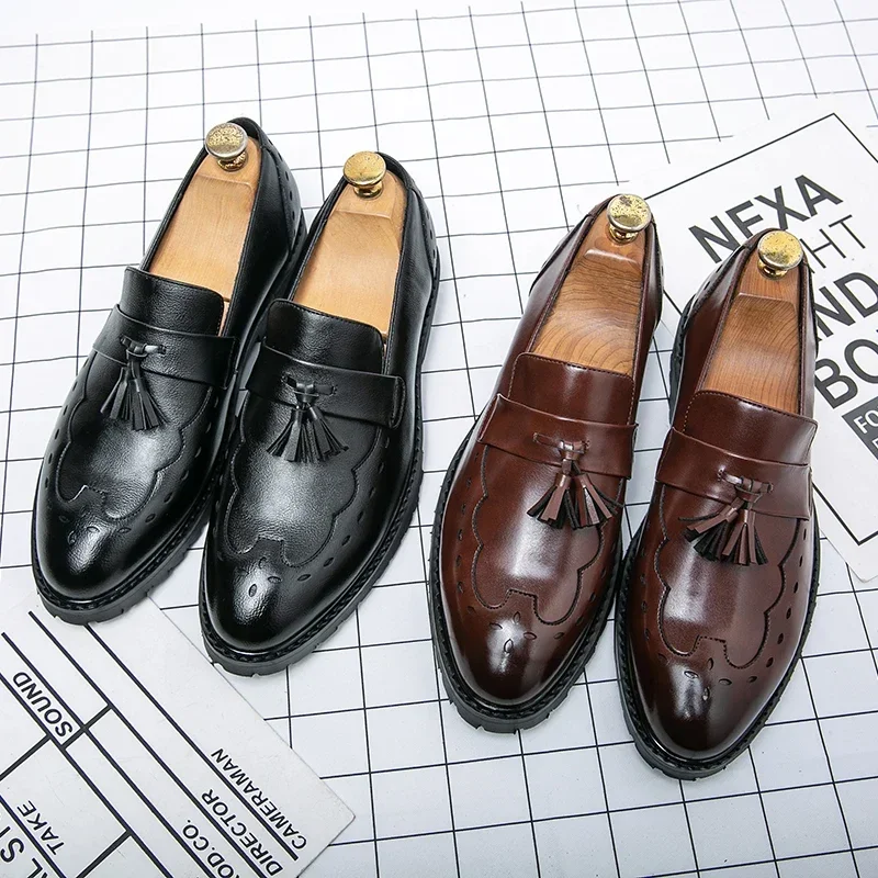 Ameican стиль ретро роскошные мужские деловые кожаные туфли на шнуровке броги