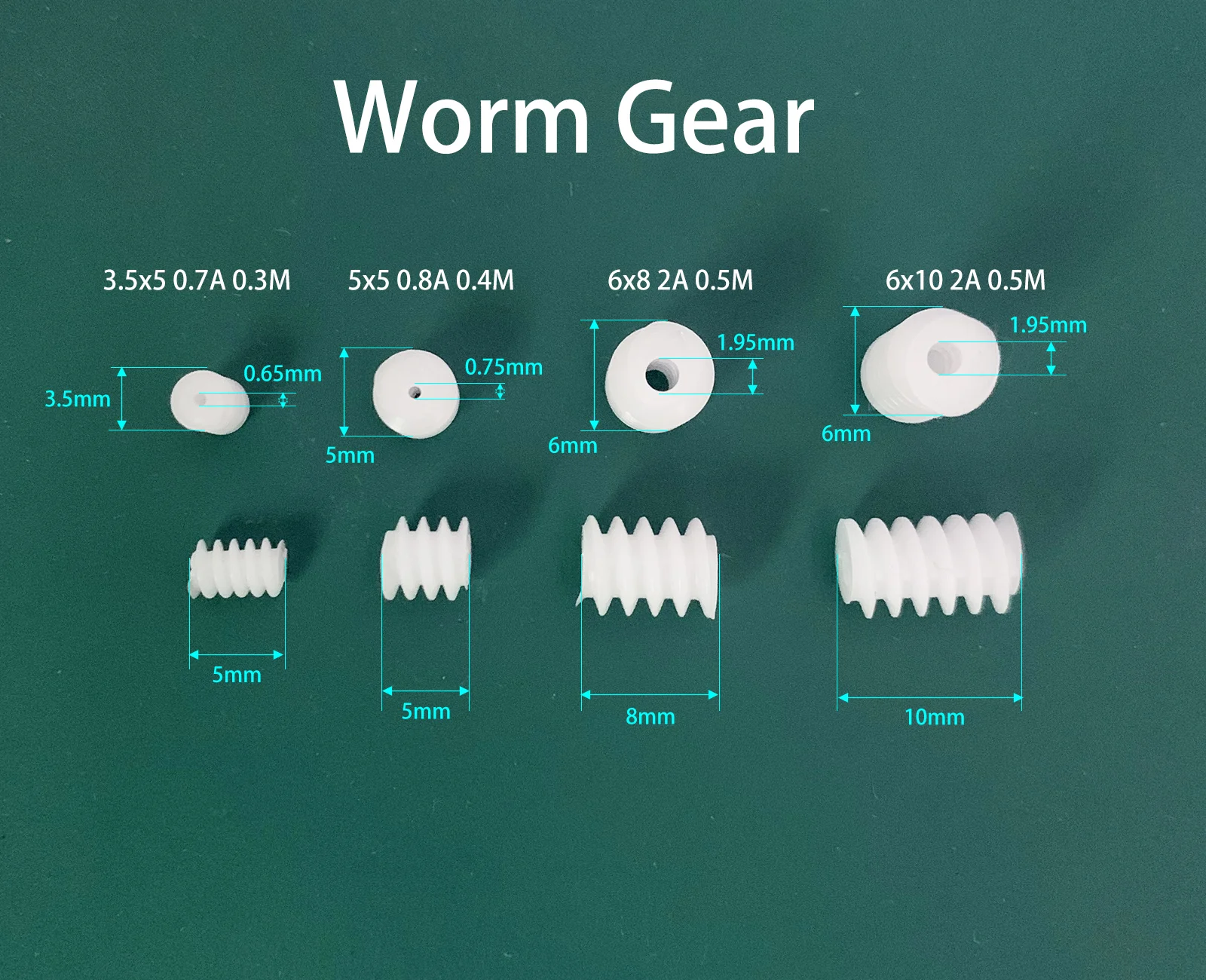 

10 шт. червячная шестерня 3,5*5 мм 0,3 м/5x5 мм 0,8 А 0,4 м/6x6 мм 6x8 мм 6x10 мм 0,5 м 2A/ 7,5x10 мм 0,8 м игрушечные модели трансмиссии винтовая шестерня