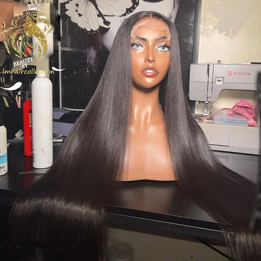 180%Density 26Inch Long Silky Straight Brazilian Glueless Lace Front Wig For Women With Baby Hair Heat Temperature Daily Wigs