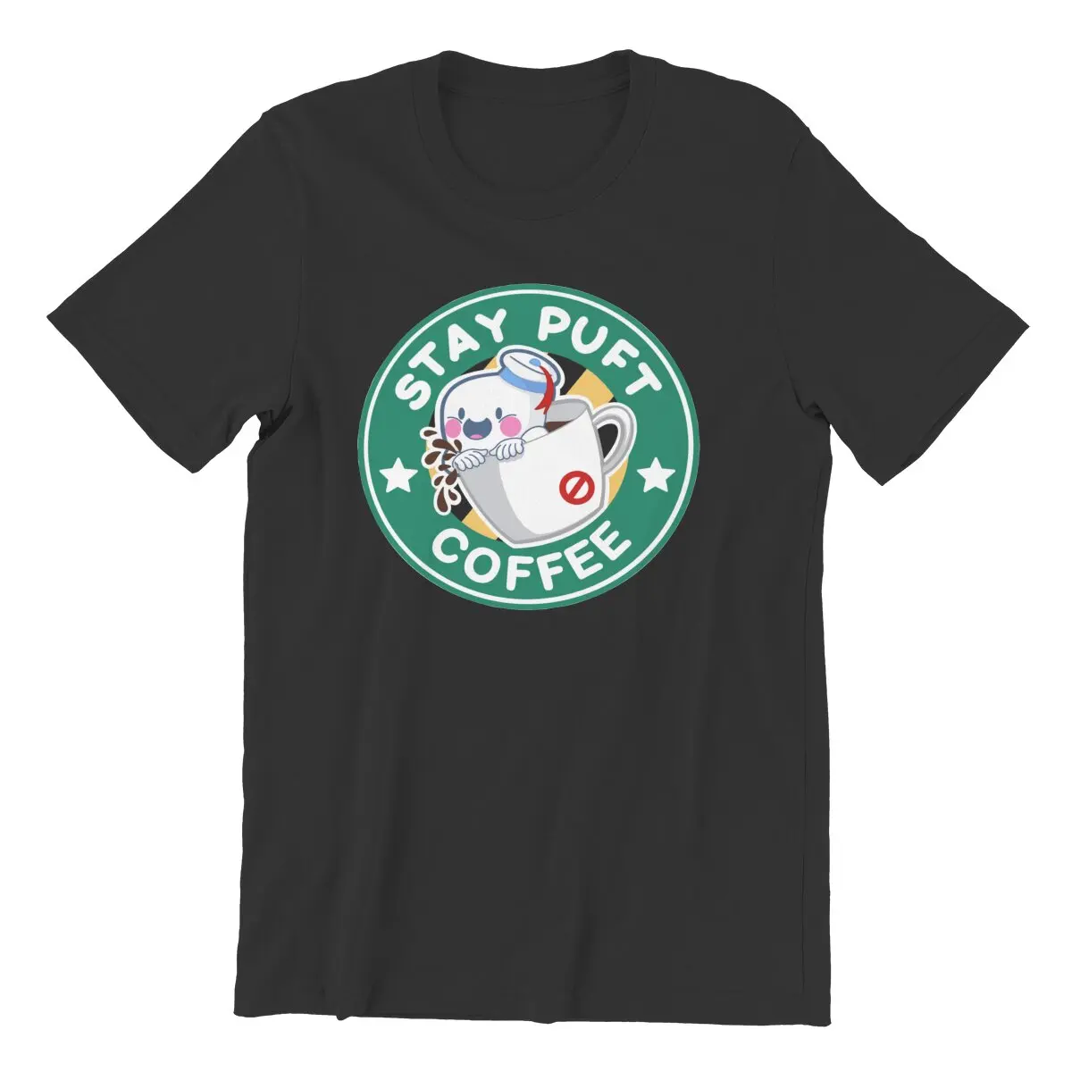 

Men T-Shirt Stay Puft Coffee Fashion Cotton Tee Short Sleeve Babsworldart Ghostbusters Marshmallows T Shirts Tops Gift Idea