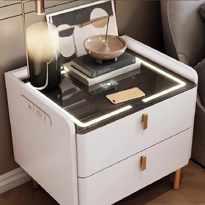 

Nordic Smart Bedside Table Dressing Storage White Cabinets Bedroom Nightstand Table Corner Comodas Con Cajones Smart Furniture