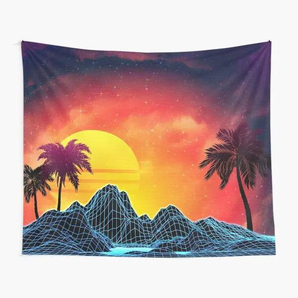 

80S Retro Aesthetic Vaporwave Sunset Tapestry Blanket Decoration Printed Towel Hanging Beautiful Bedspread Yoga Room Art Mat