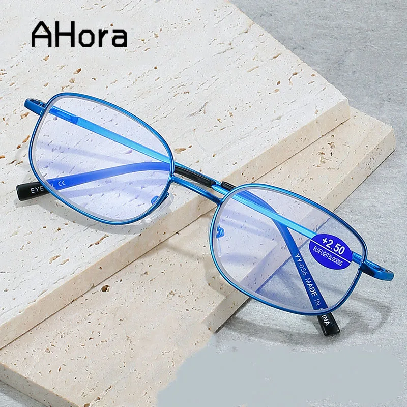 

Ahora Simple Reading Glasses Frame Women&Men Blocking Blue Light Presbyopia Eyeglasses Ultralight Alloy Ciomputer Goggle 0+4.0s