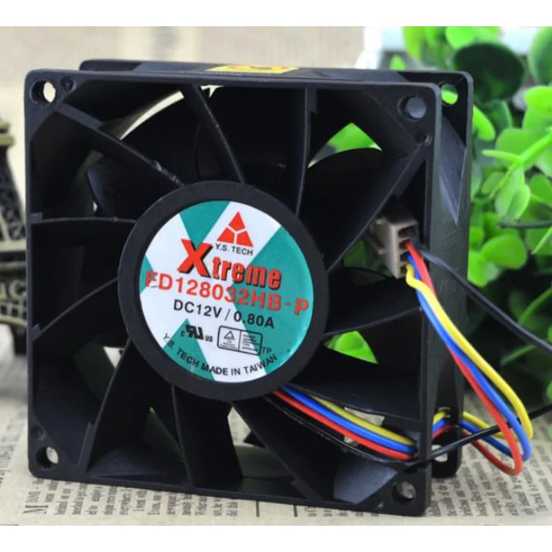 Новый вентилятор охлаждения ЦП для Y.S.TECH FD128032HB-P 12 В 8032 а 8 см 4-проводной